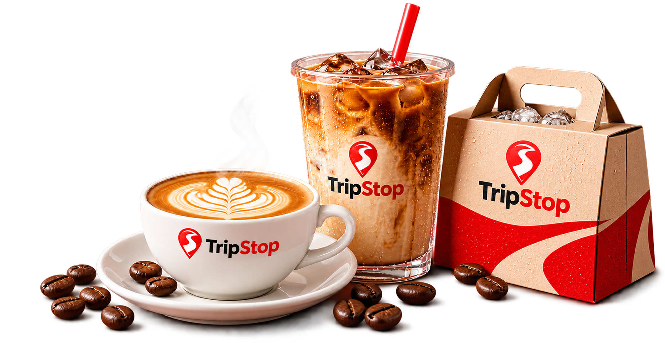 Hot and iced coffee drinks
