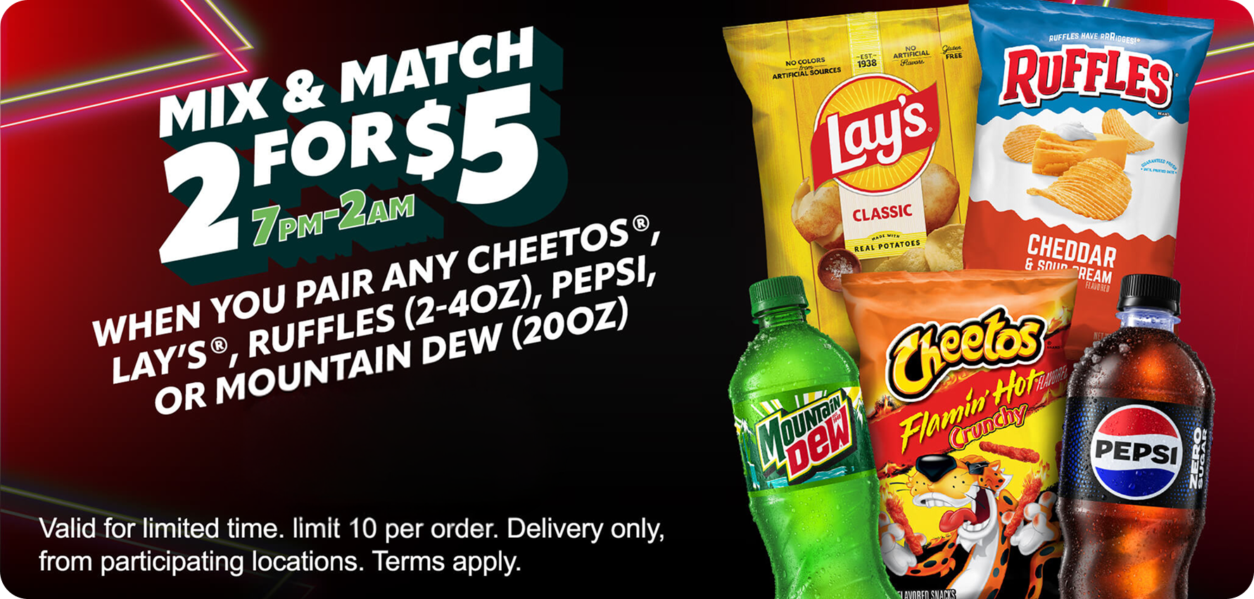Mix & Match 2 for $5 7PM-2AM